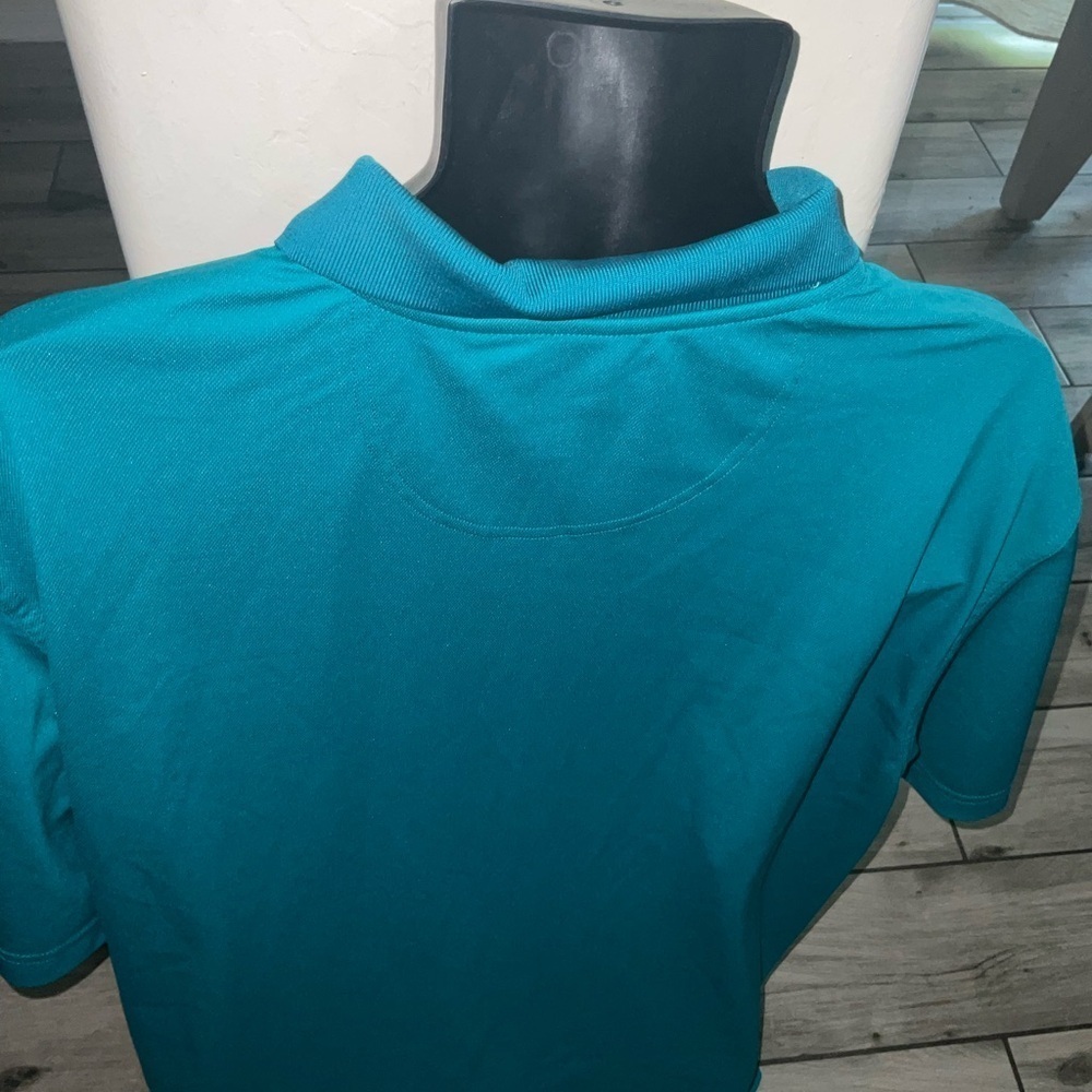 Men’s used adidas teal aqua golf polo shirt size 2XL XXL big - Picture 3 of 3